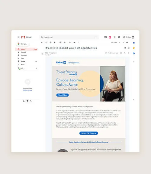 Linkedin Emailers project by ABC Designs
